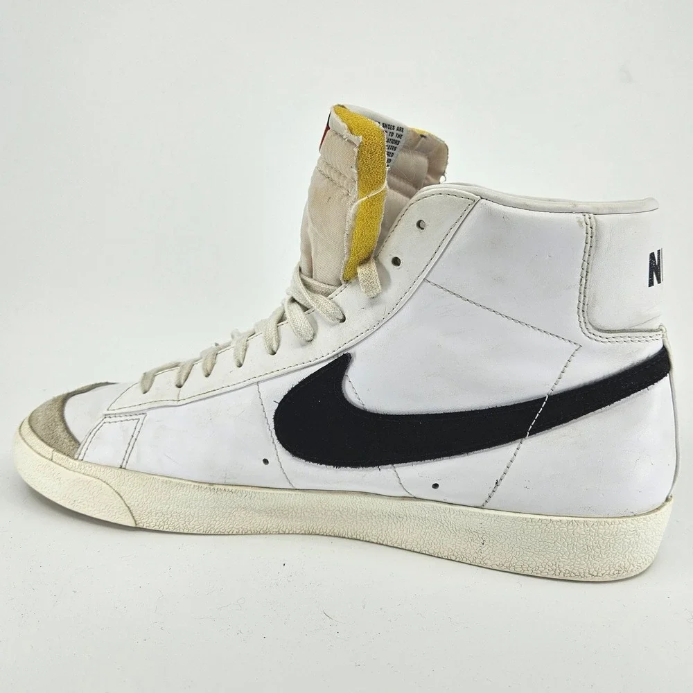 Nike Blazer Mid '77 Vintage White‎ Black High Top Basketball Shoes Men's Size 13
